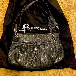 Bruce Makowsky Leather Snake Print Bag